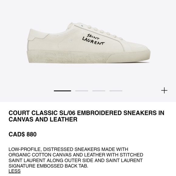 YSL COURT CLASSIC EMBROIDERED SNEAKERS IN CANVAS AND LEATHER - Picture 7 of 7